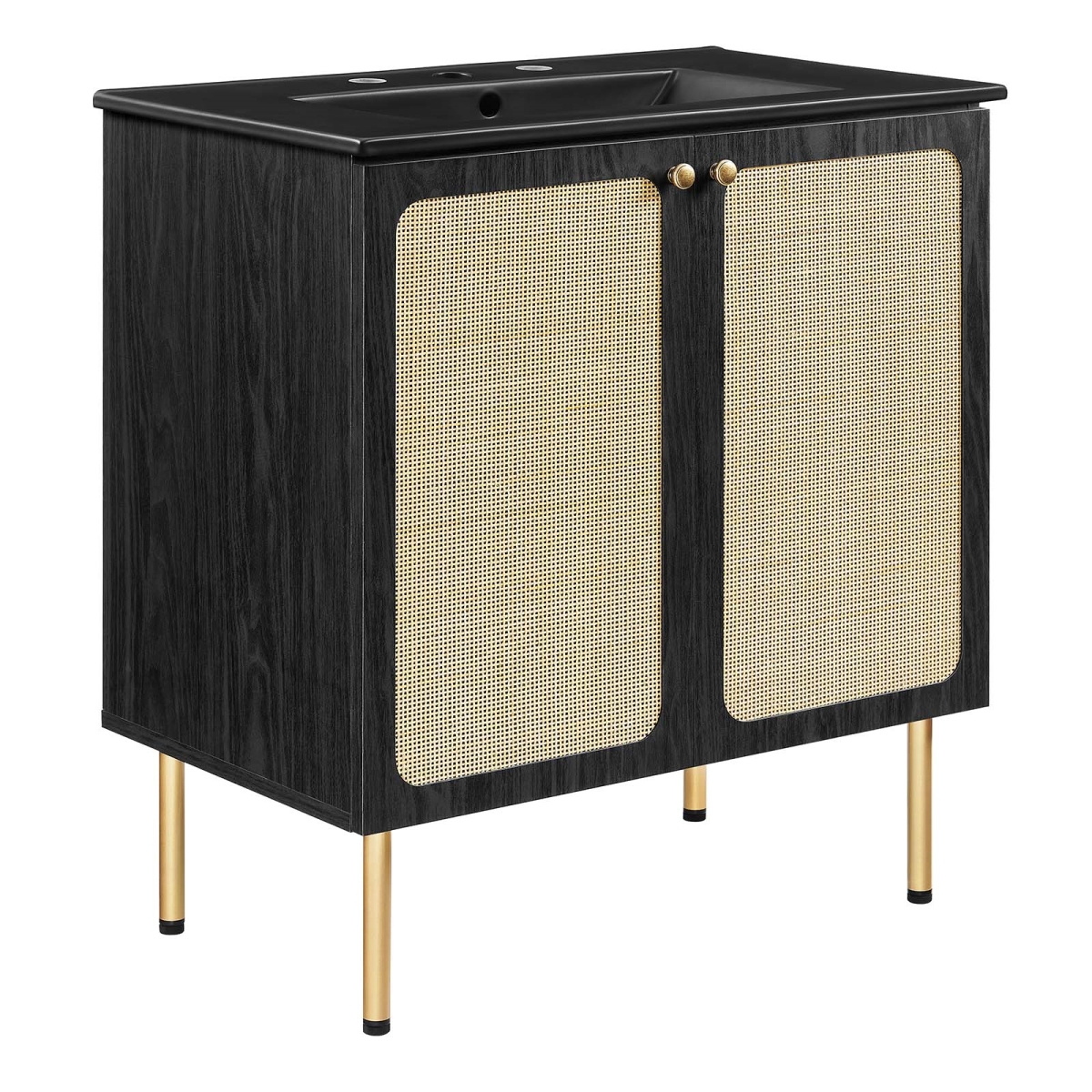 EEI-6696-BLK-BLK 30 in. Chaucer Bathroom Vanity, Black