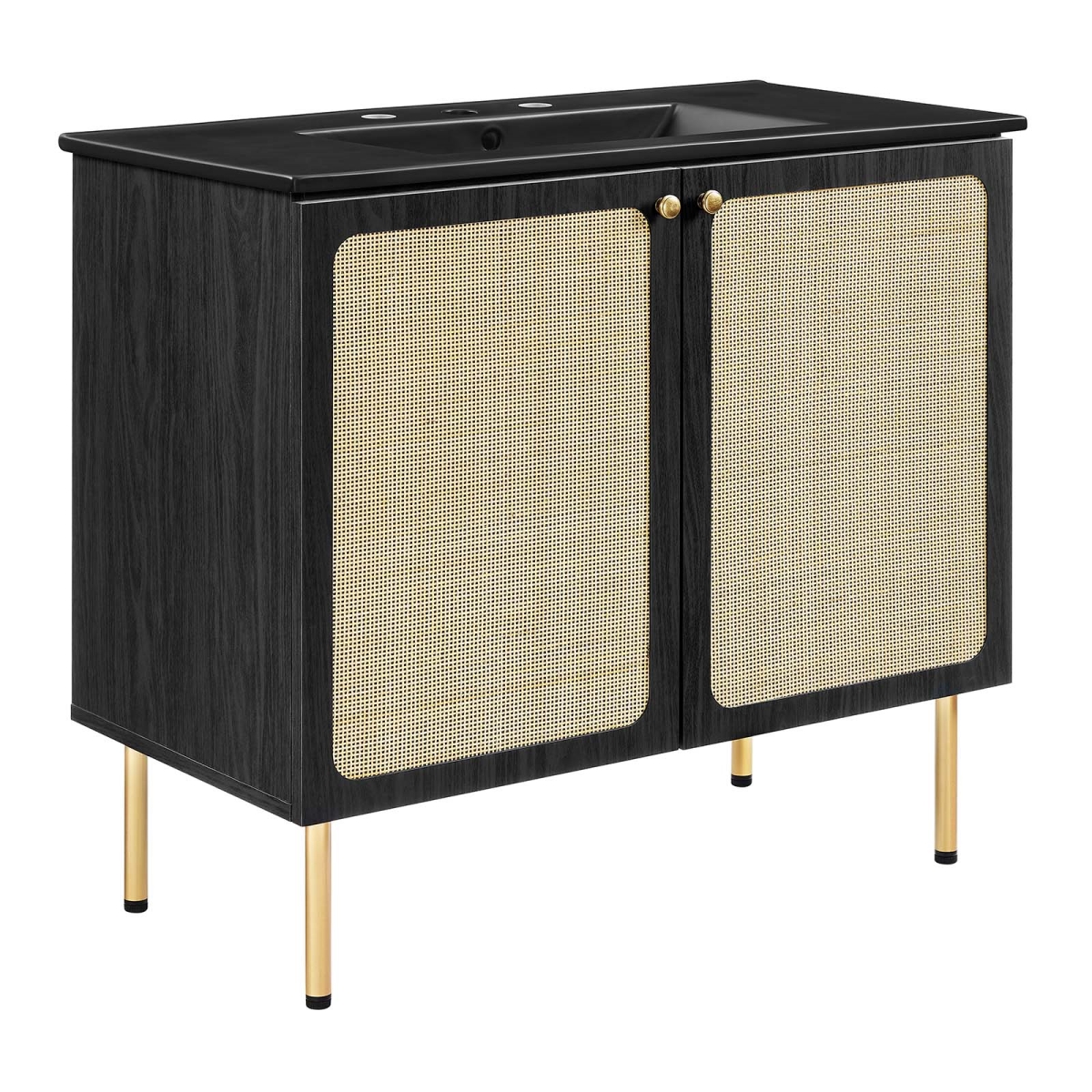 EEI-6698-BLK-BLK 36 in. Chaucer Bathroom Vanity, Black