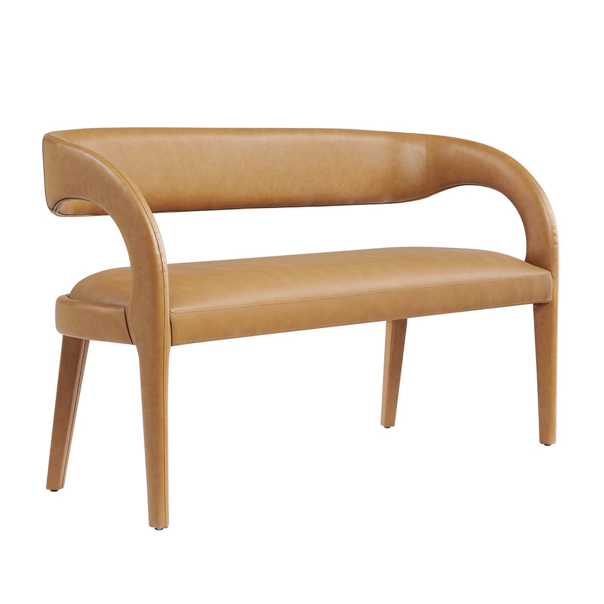EEI-6570-TAN Pinnacle Vegan Leather Accent Bench, Tan