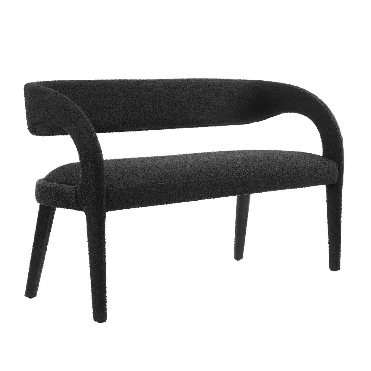 EEI-6571-BLK Pinnacle Boucle Fabric Accent Bench, Black