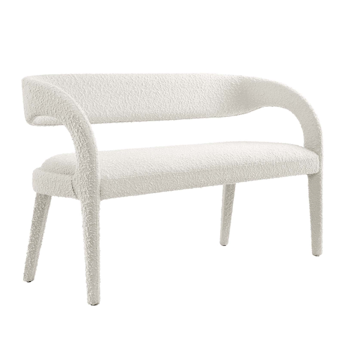 EEI-6571-IVO Pinnacle Boucle Fabric Accent Bench, Ivory