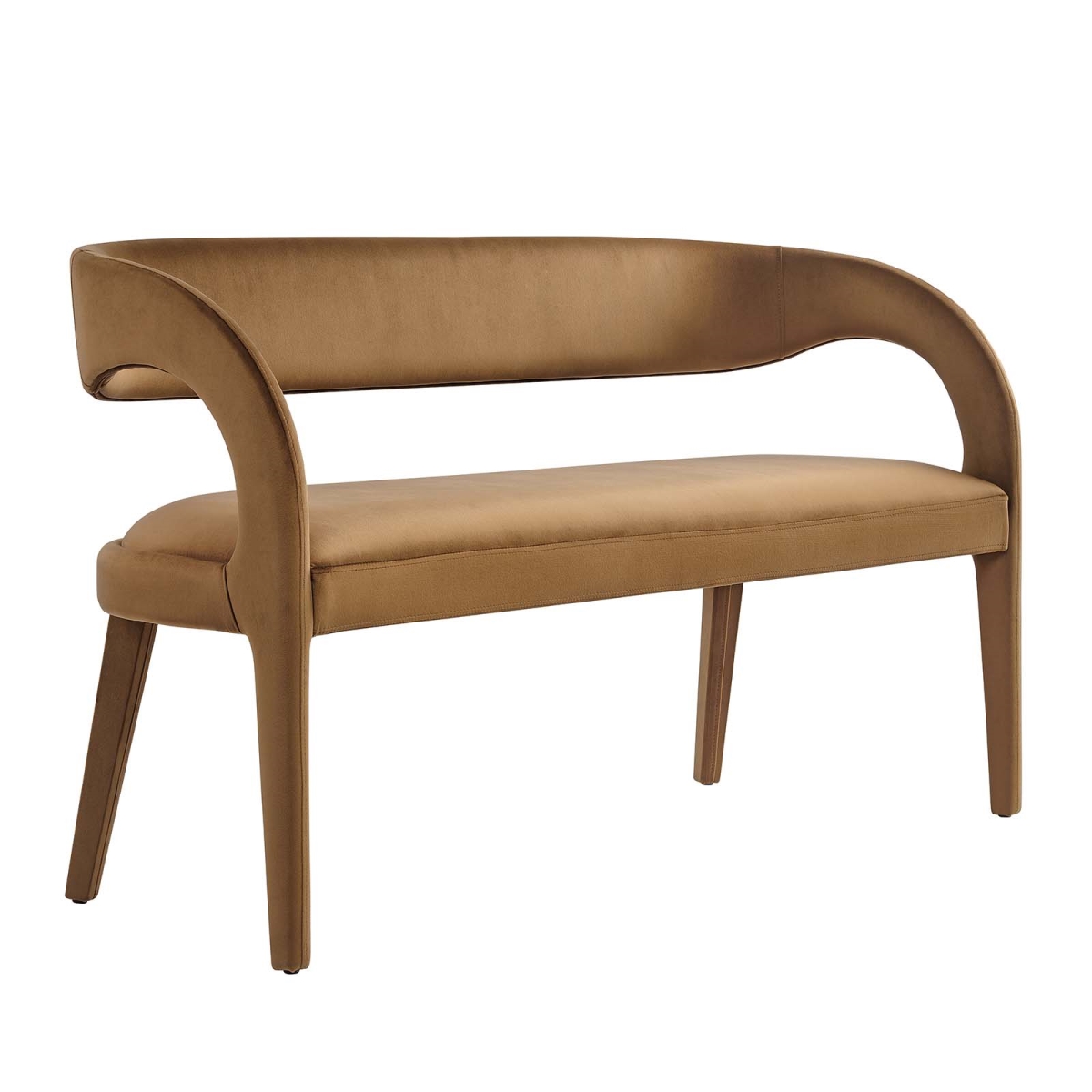 EEI-6572-BRN Pinnacle Performance Velvet Accent Bench, Brown