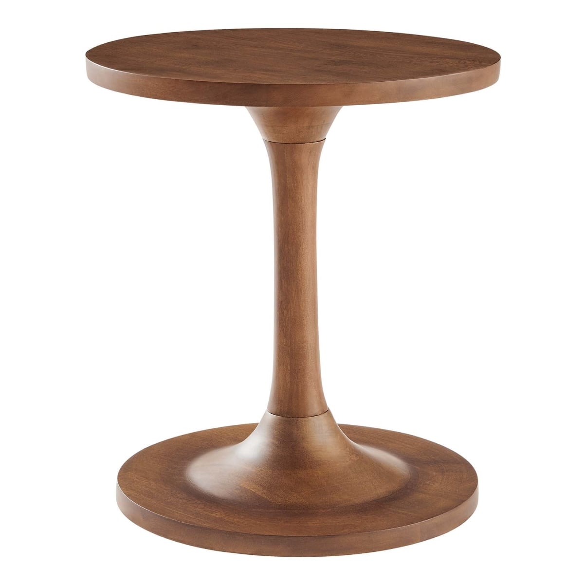 EEI-6573-WAL Lina Round Wood Side Table, Walnut