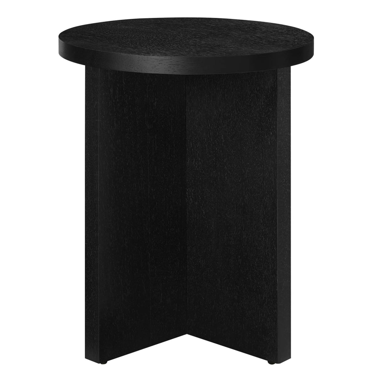 EEI-6579-BLK Silas Round Wood Side Table, Black