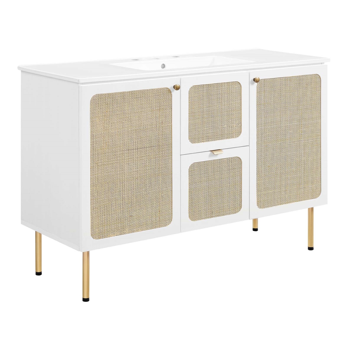 EEI-6699-WHI-WHI 48 in. Chaucer Single Sink Bathroom Vanity, White