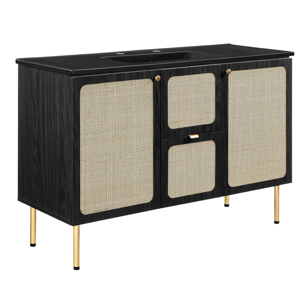 EEI-6700-BLK-BLK 48 in. Chaucer Single Sink Bathroom Vanity, Black