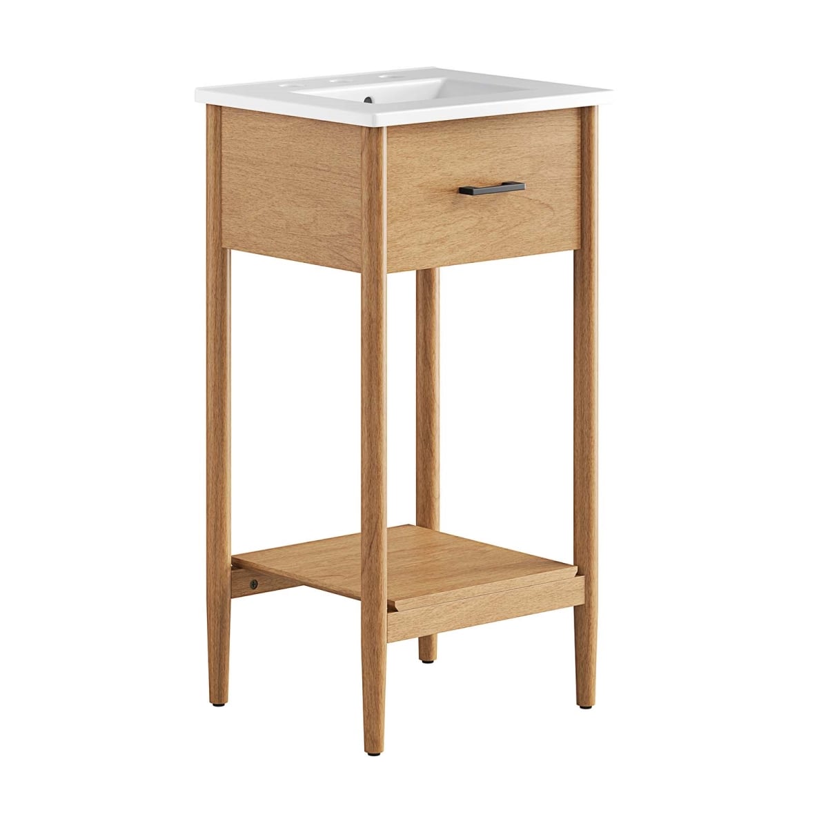 EEI-6658-NAT-WHI 18 in. Zaire Bathroom Vanity, Natural & White