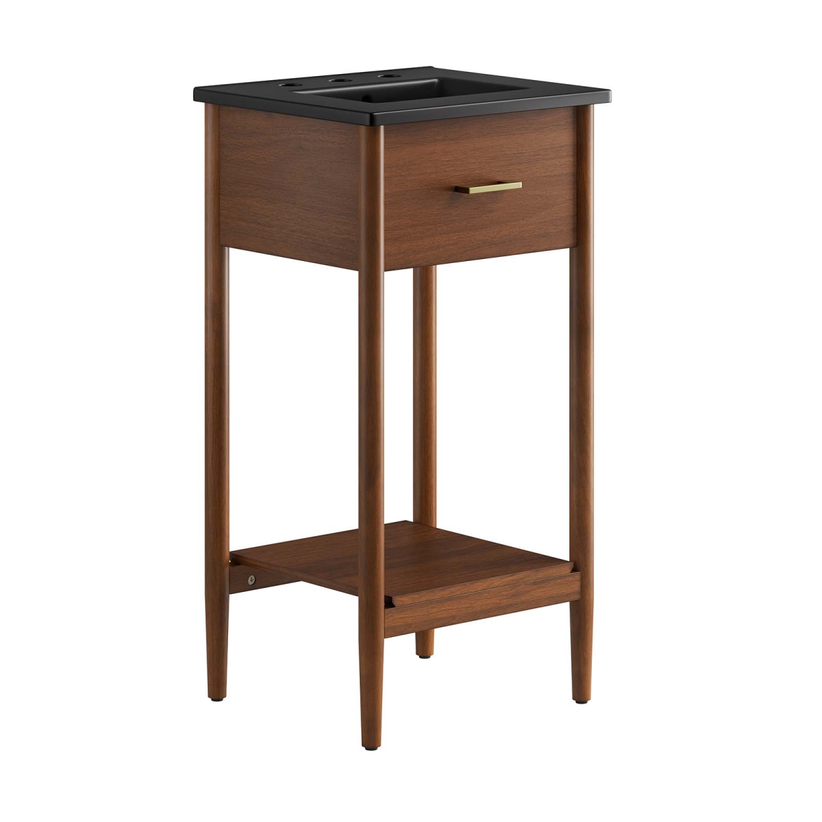 EEI-6659-WAL-BLK 18 in. Zaire Bathroom Vanity, Walnut & Black