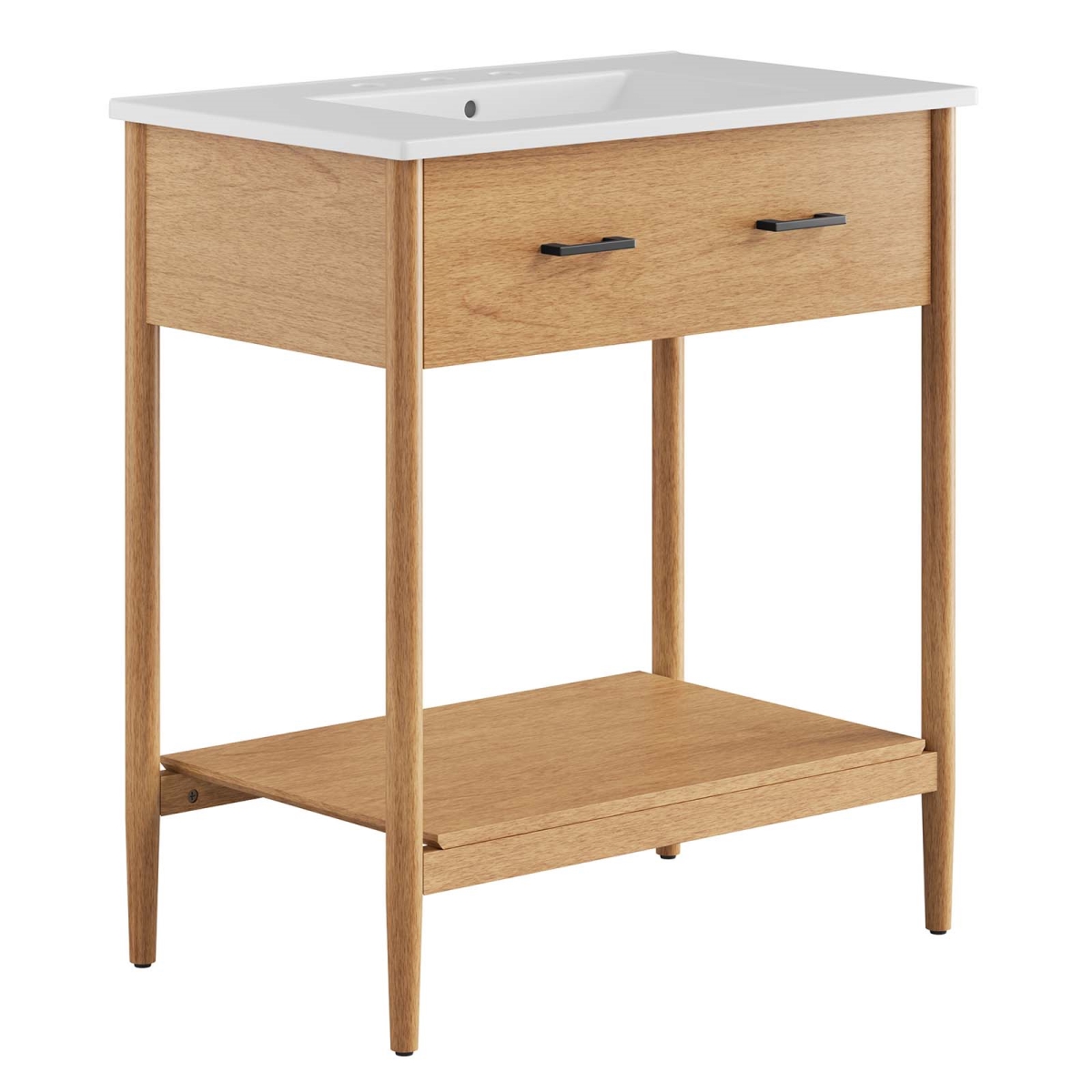 EEI-6662-NAT-WHI 30 in. Zaire Bathroom Vanity, Natural & White