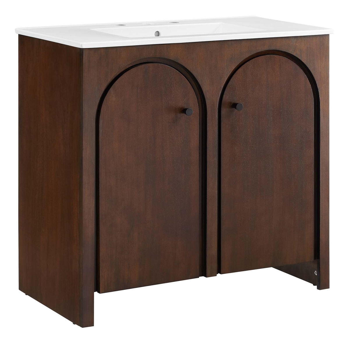 EEI-6790-WAL-WHI 36 in. Appia Bathroom Vanity, Walnut & White