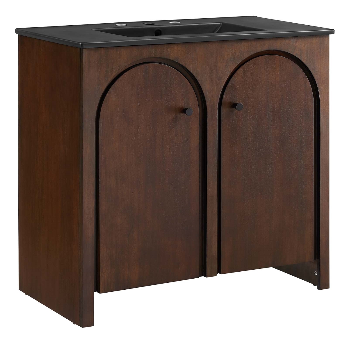 EEI-6791-WAL-BLK 36 in. Appia Bathroom Vanity, Walnut & Black