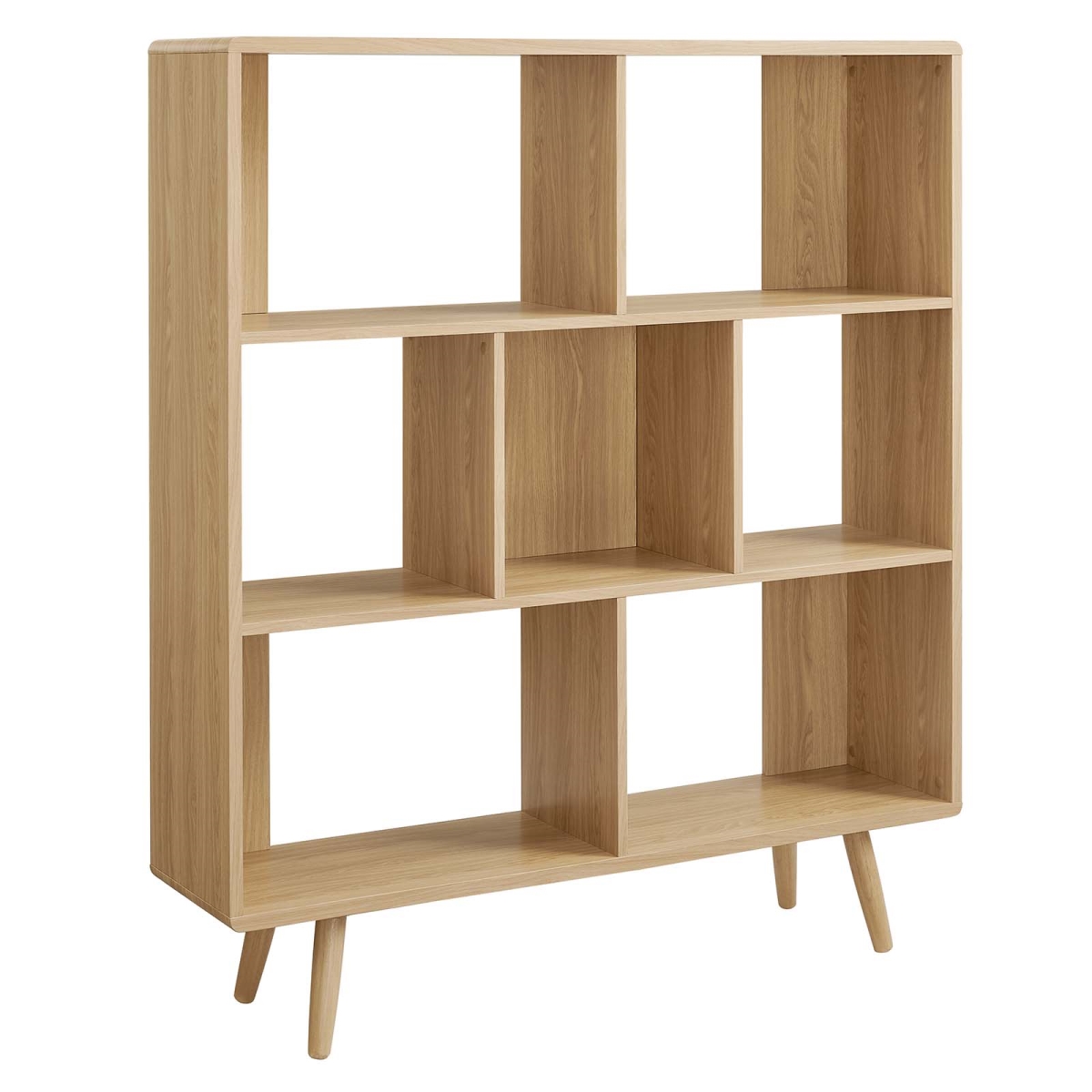 EEI-2529-OAK Transmit 7 Shelf Wood Grain Bookcase, Oak