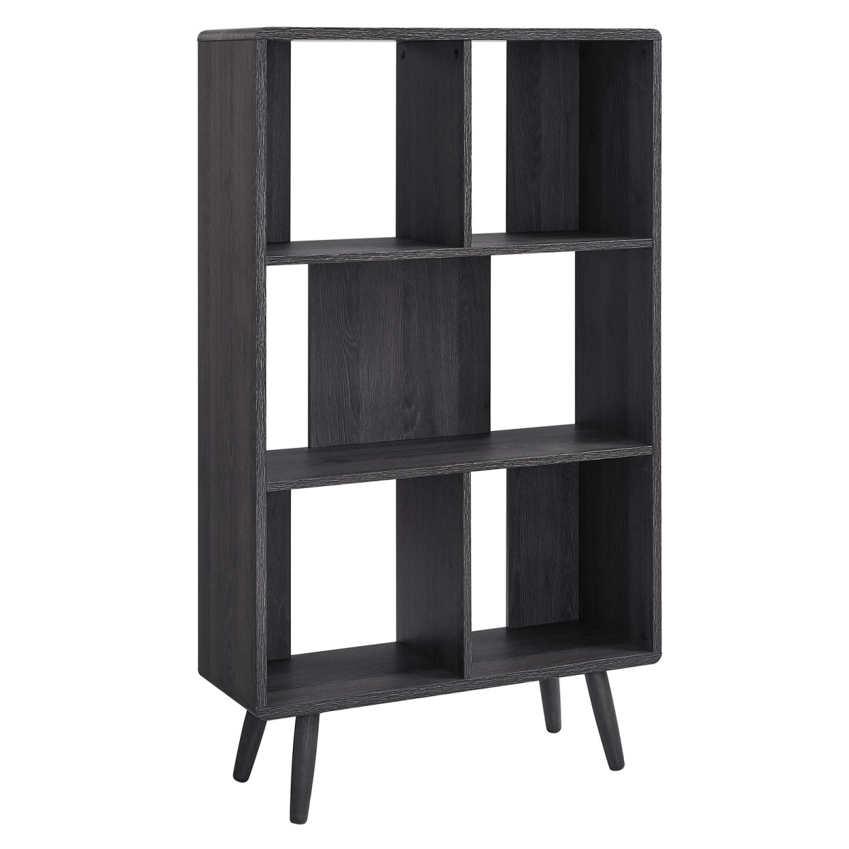 EEI-5743-CHA Transmit 5 Shelf Wood Grain Bookcase, Charcoal