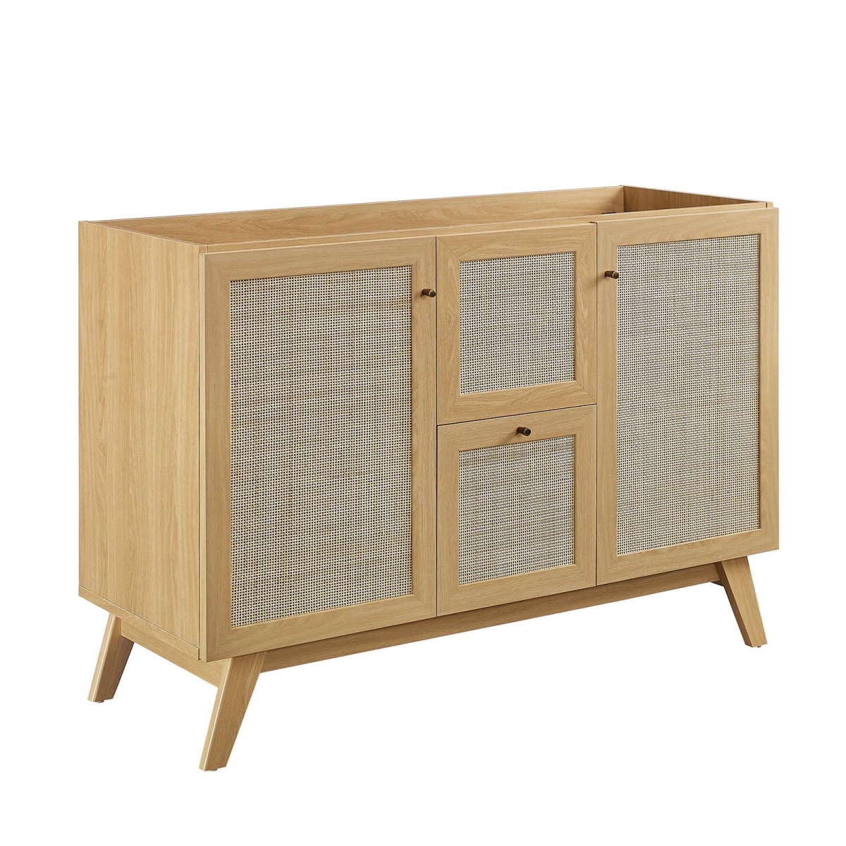 EEI-6589-OAK 48 in. Soma Single or Double Sink Compatible Bathroom Vanity Cabinet, Oak