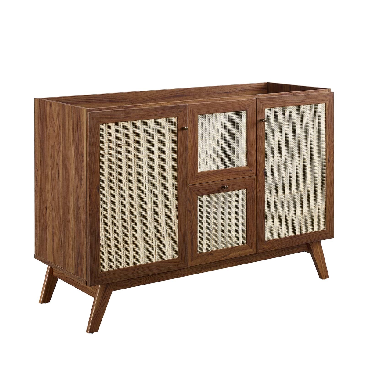 EEI-6589-WAL 48 in. Soma Single or Double Sink Compatible Bathroom Vanity Cabinet, Walnut