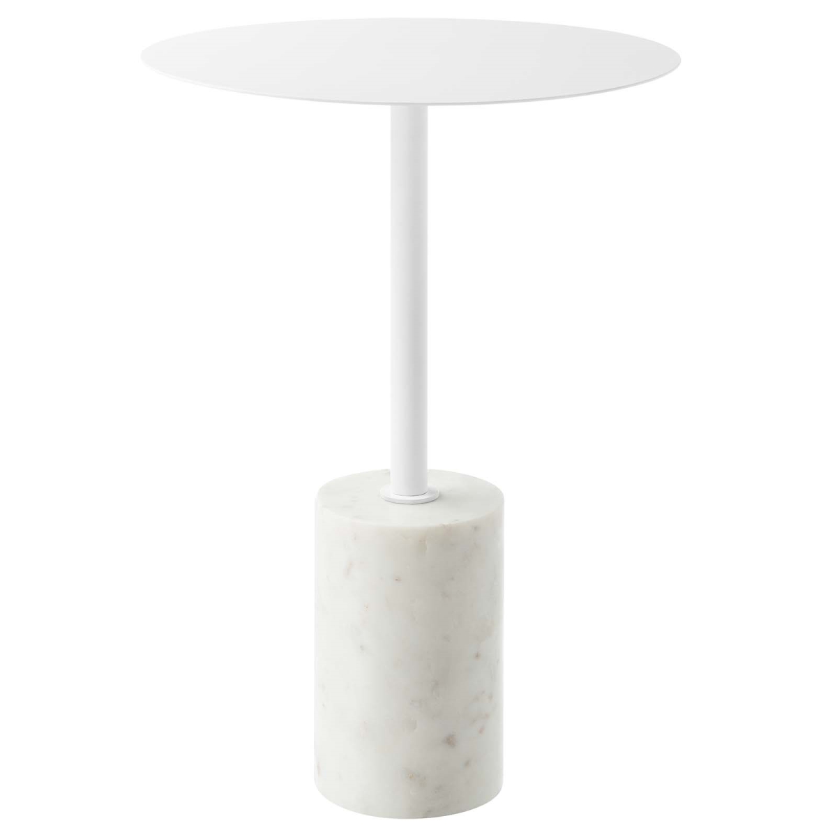 EEI-6605-WHI-WHI Lyric Round Side Table, White