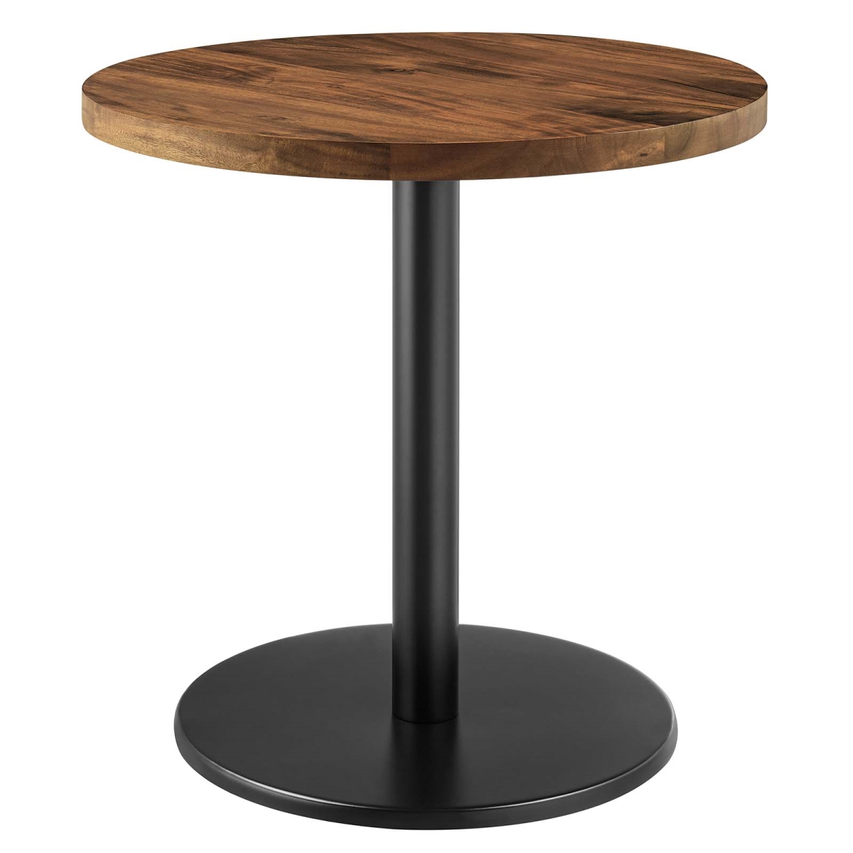 EEI-6610-BLK-LOC Viva Round Acacia Wood Side Table, Black & Light Oak