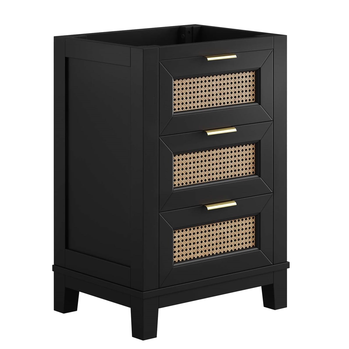 EEI-6625-BLK 24 in. Dixie Solid Wood Bathroom Vanity Cabinet, Black