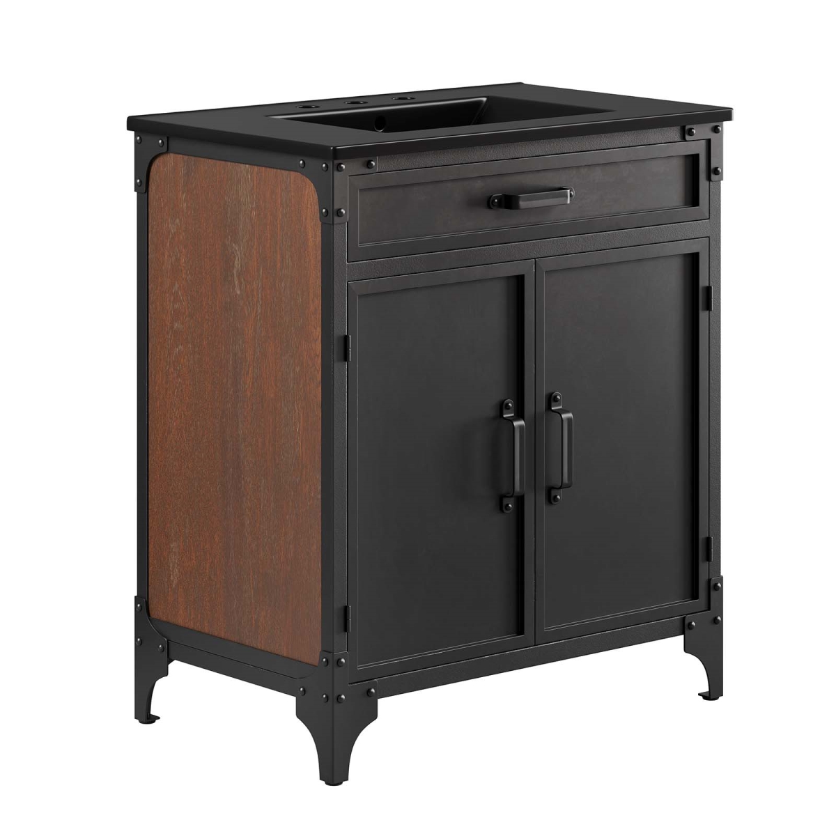 Steamforge Bathroom Vanity Basin Included by Modway - Black Black