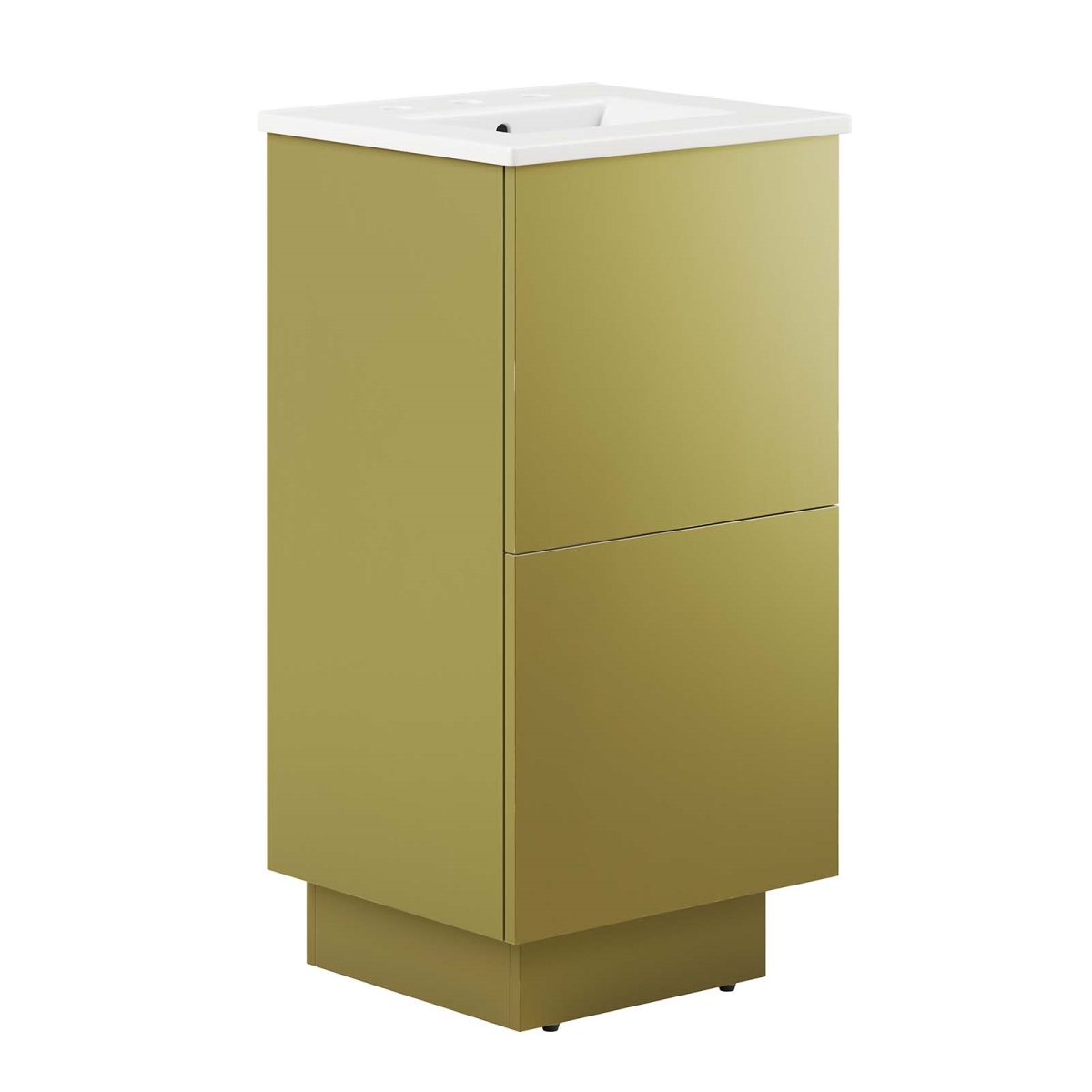 EEI-6423-WHI-GLD 18 in. Quantum Bathroom Vanity, White & Gold