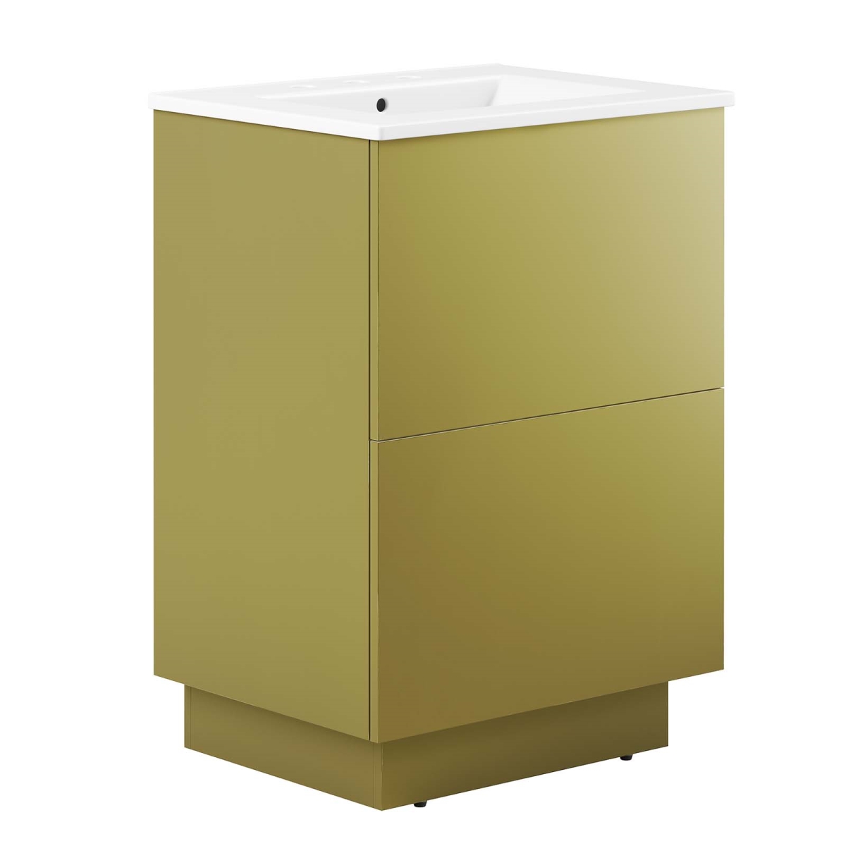 EEI-6425-WHI-GLD 24 in. Quantum Bathroom Vanity, White & Gold