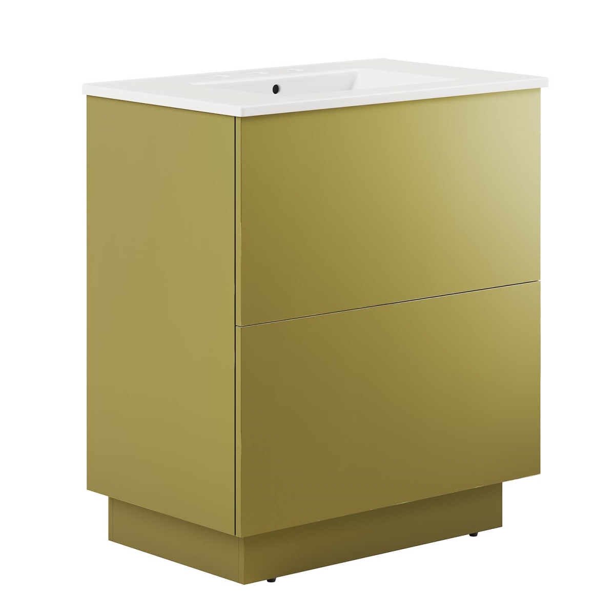 EEI-6427-WHI-GLD 30 in. Quantum Bathroom Vanity, White & Gold
