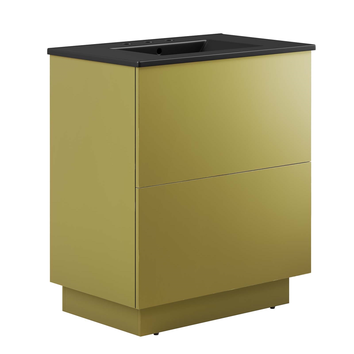 EEI-6428-BLK-GLD 30 in. Quantum Bathroom Vanity, Black & Gold