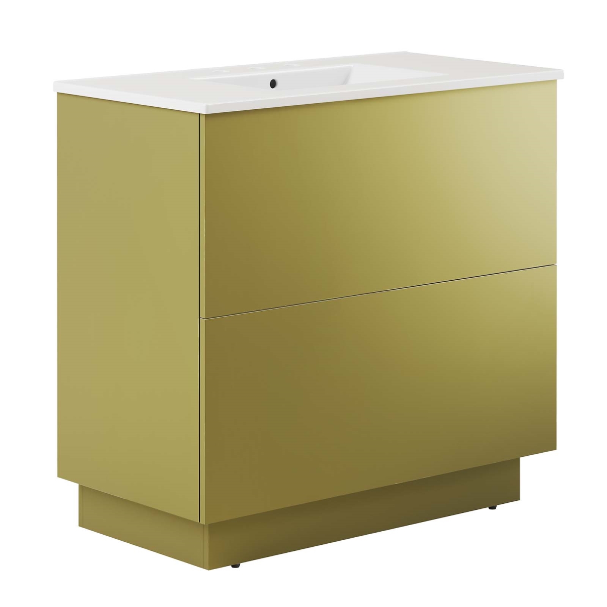 EEI-6429-WHI-GLD 36 in. Quantum Bathroom Vanity, White & Gold