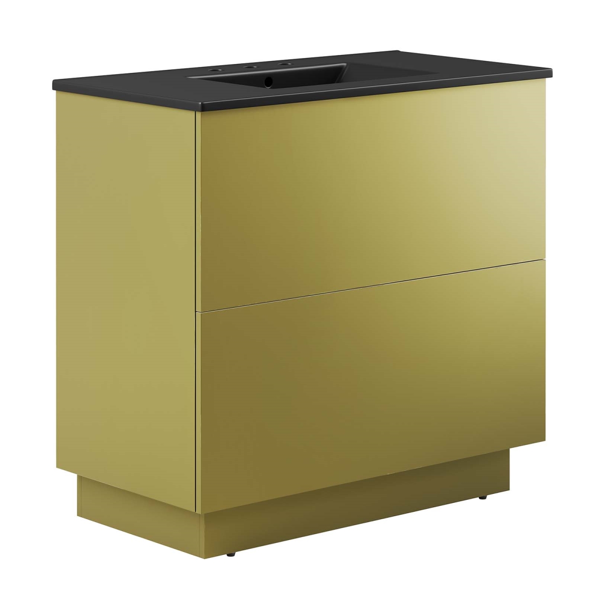 EEI-6430-BLK-GLD 36 in. Quantum Bathroom Vanity, Black & Gold