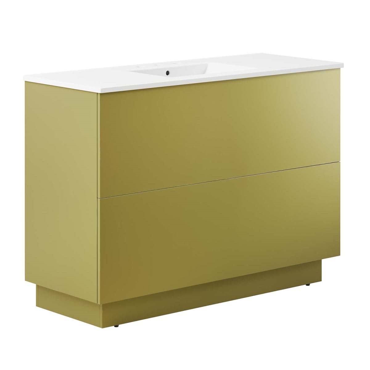 EEI-6431-WHI-GLD 48 in. Quantum Single Sink Bathroom Vanity, White & Gold