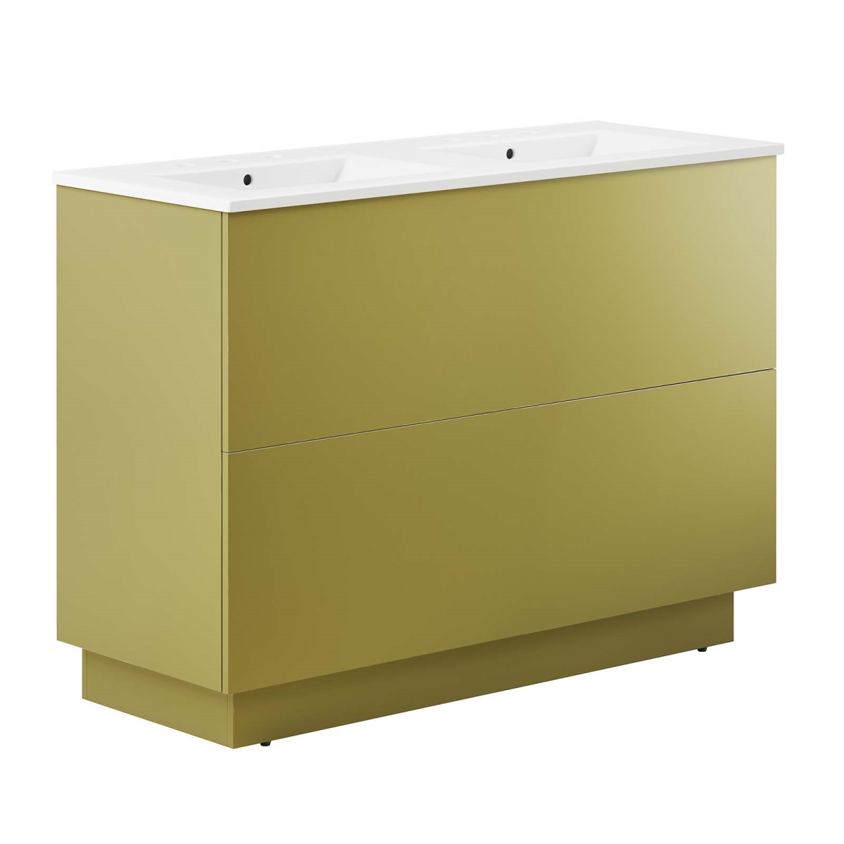 EEI-6433-WHI-GLD 48 in. Quantum Double Sink Bathroom Vanity, White & Gold