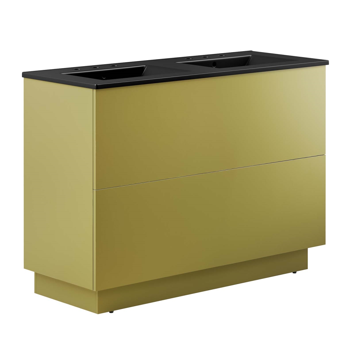EEI-6434-BLK-GLD 48 in. Quantum Double Sink Bathroom Vanity, Black & Gold