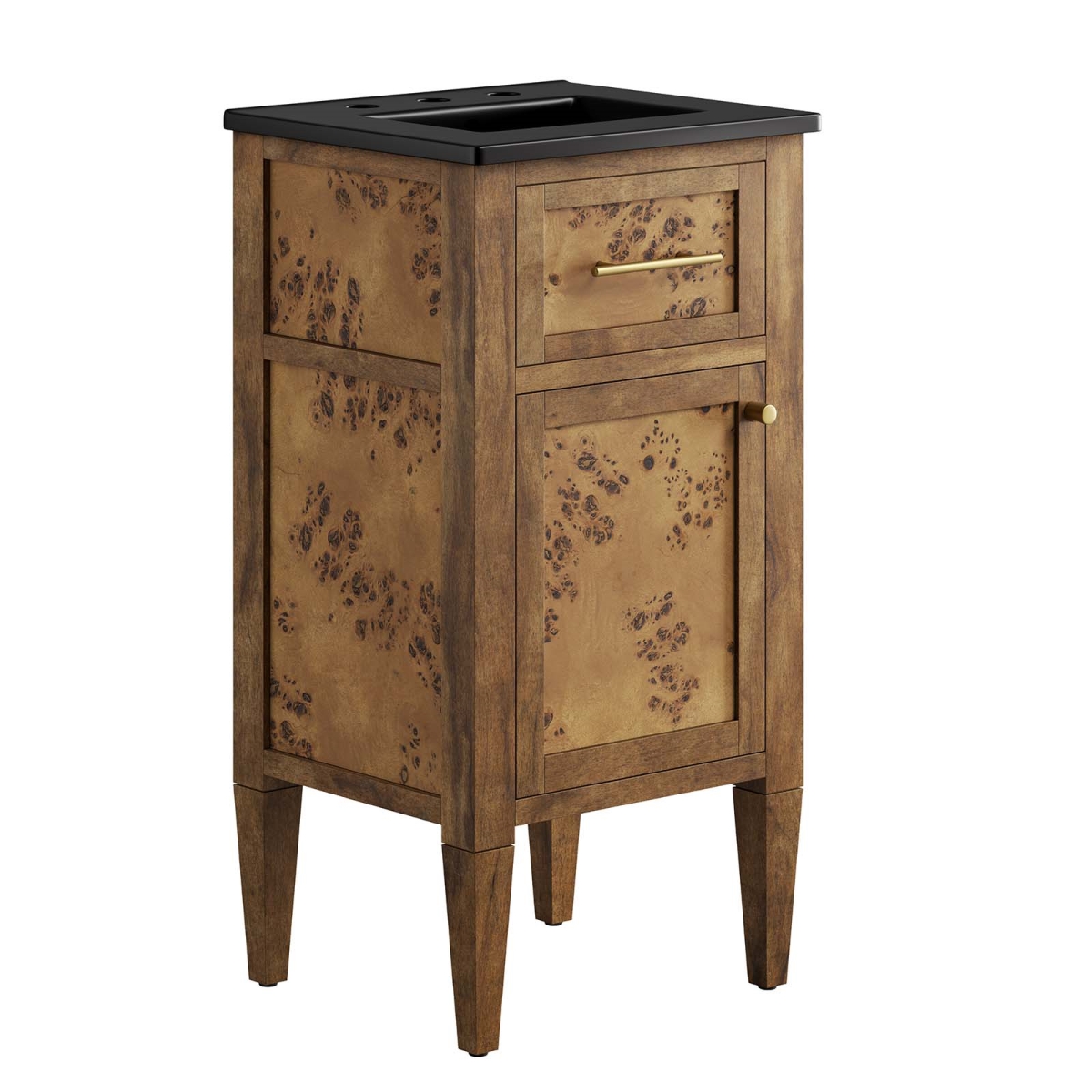 EEI-6438-BLK-BRN 18 in. Elysian Wood Bathroom Vanity, Black & Brown
