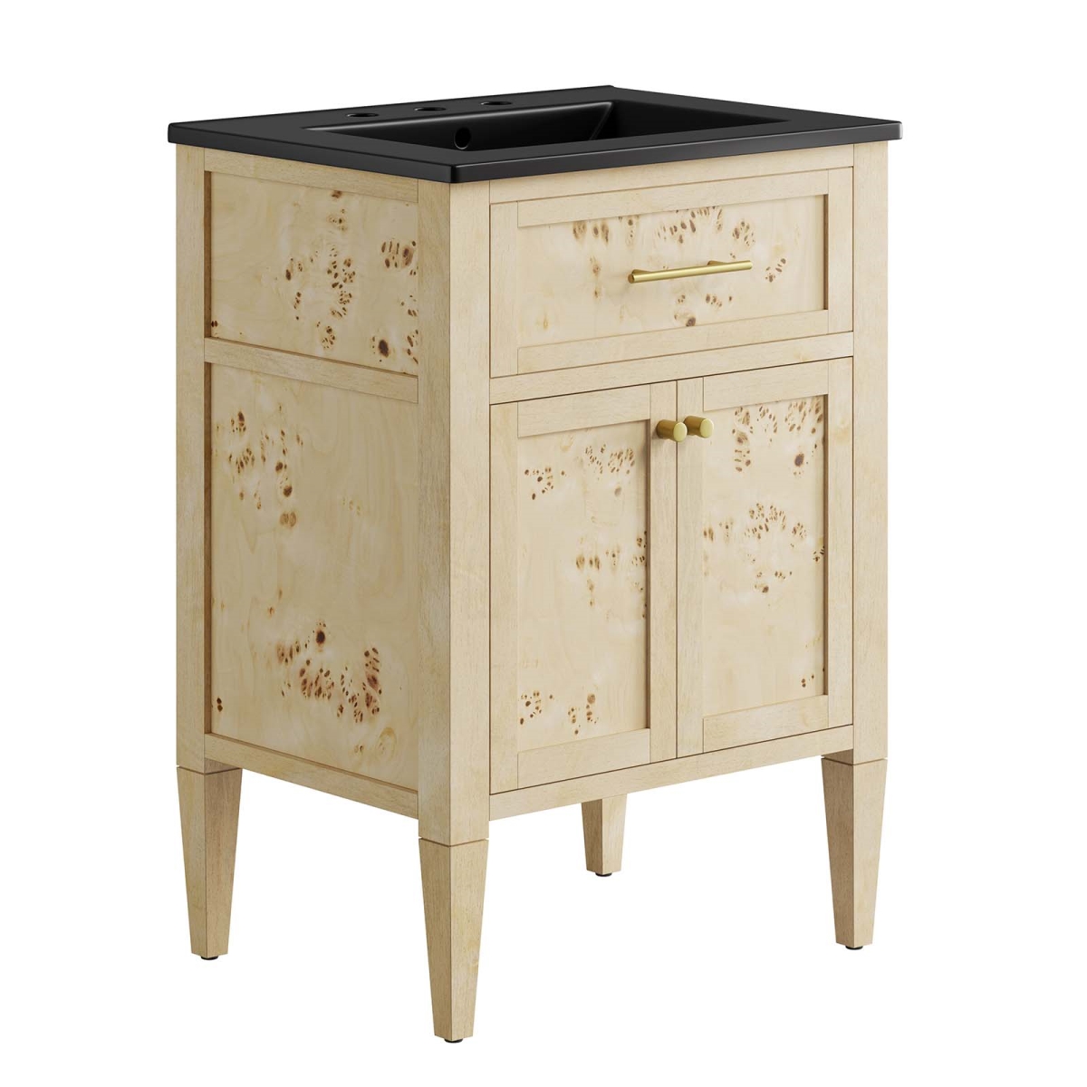 EEI-6441-BLK-BUR 24 in. Elysian Wood Bathroom Vanity, Black & Burl