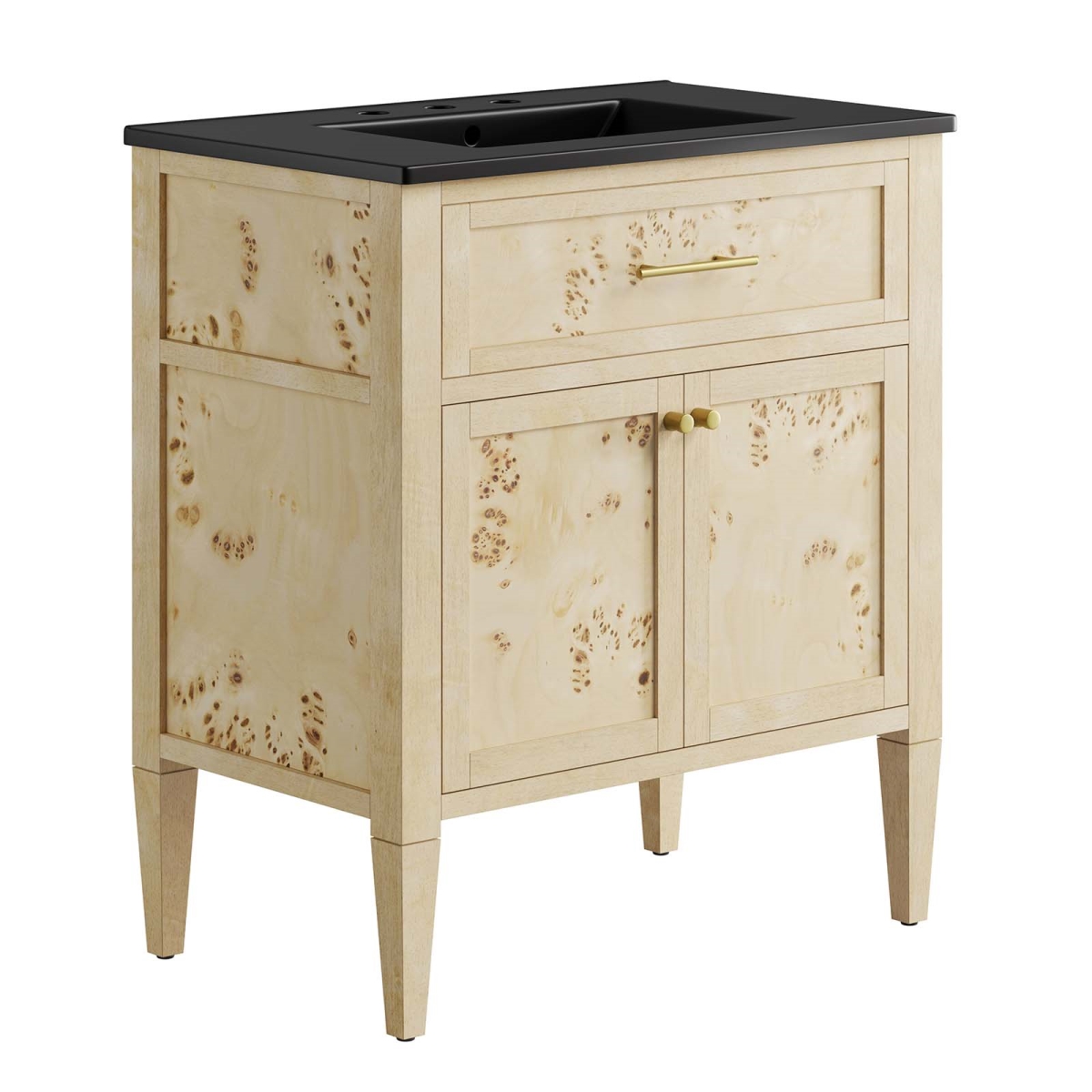 EEI-6445-BLK-BUR 30 in. Elysian Wood Bathroom Vanity, Black & Burl