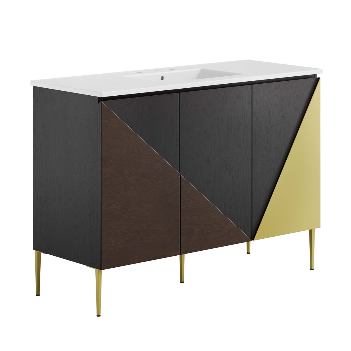 EEI-6466-WHI-BLK 48 in. Alchemist Single Sink Bathroom Vanity, White & Black