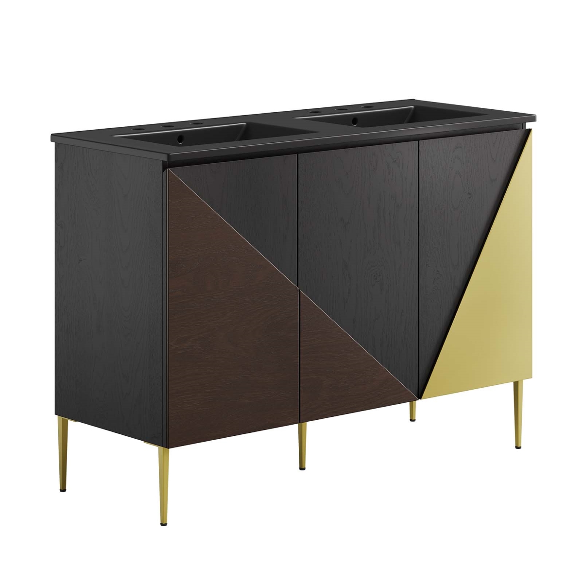 EEI-6667-BLK-BLK 48 in. Alchemist Double Sink Bathroom Vanity, Black