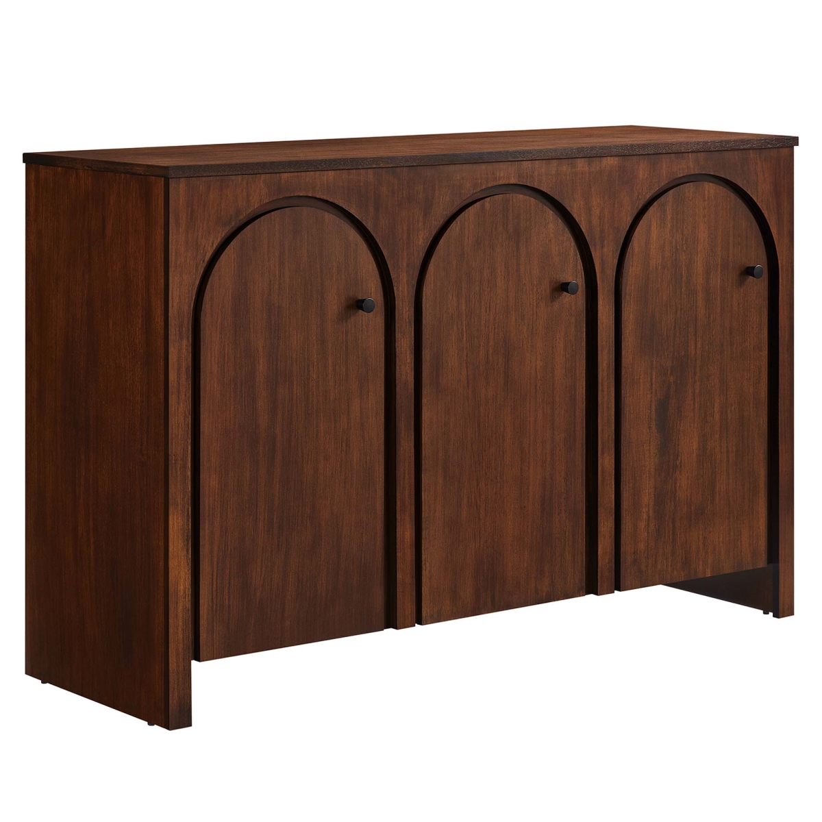 EEI-6536-WAL Appia 3 Door Arched Door Sideboard Storage Cabinet, Walnut