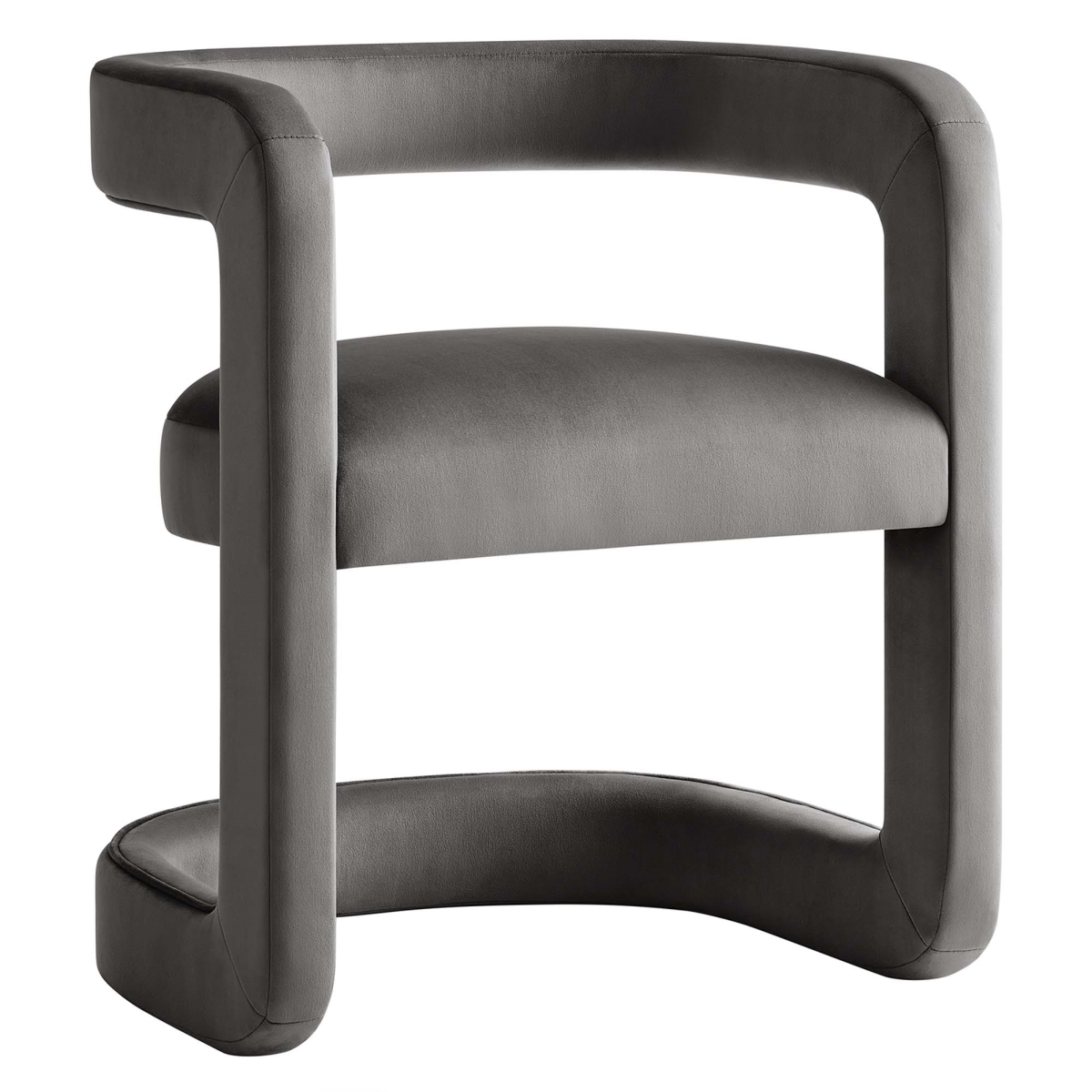 EEI-6778-STG Winslow Performance Velvet Barrel Accent Chair, Storm Gray