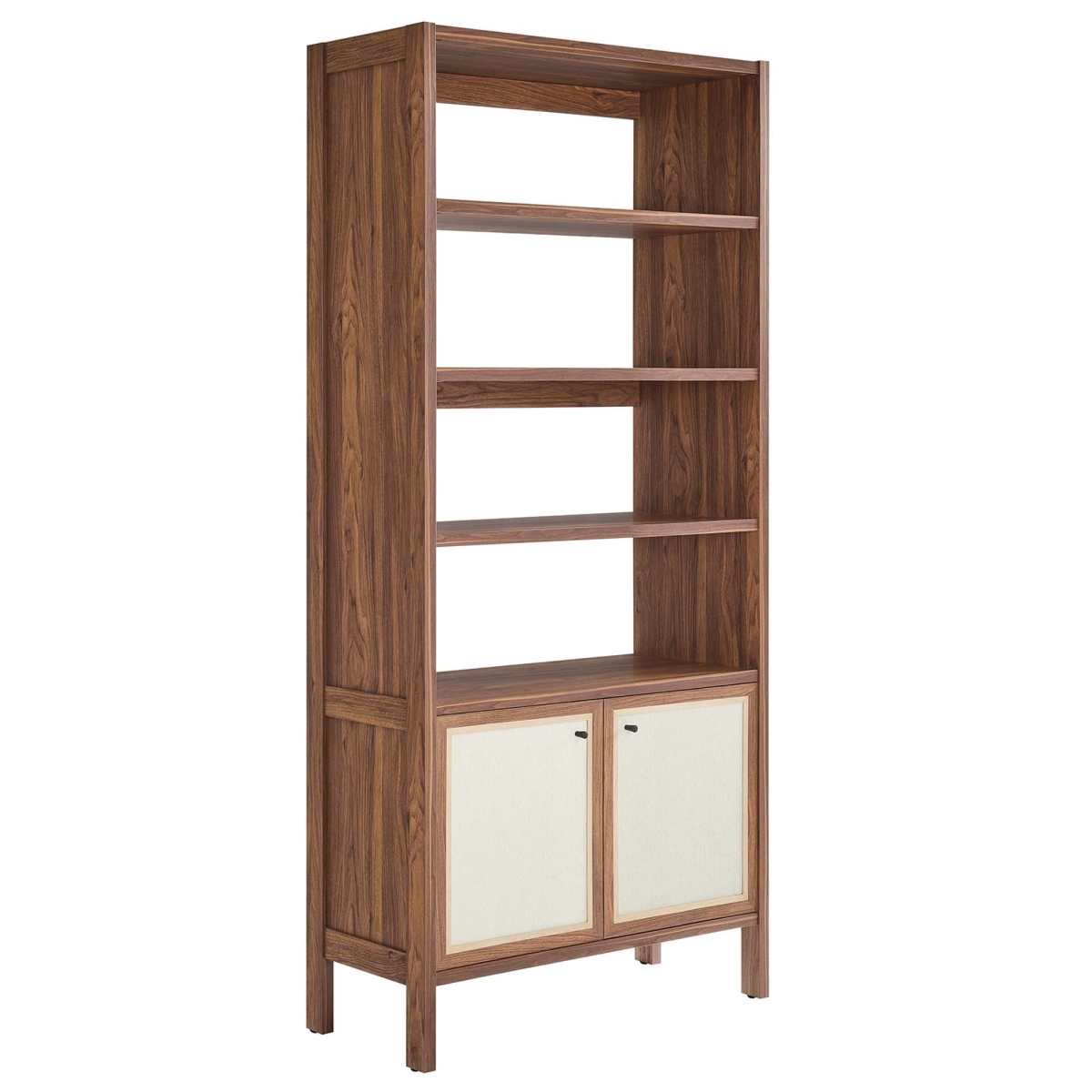 EEI-6619-WAL Capri 4 Shelf Wood Grain Bookcase, Walnut
