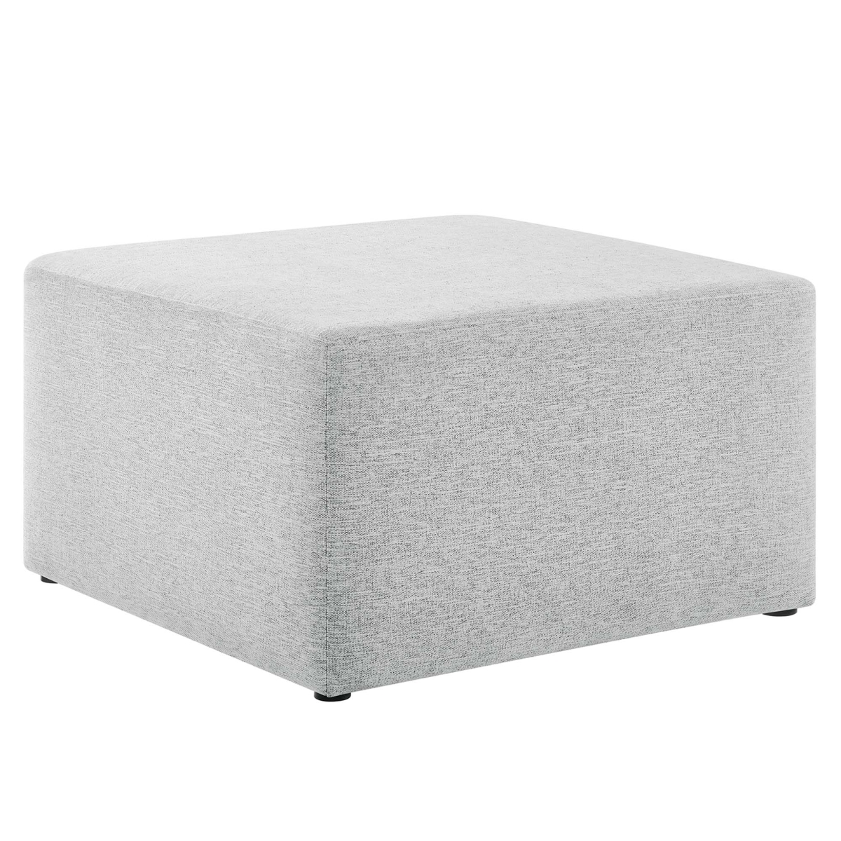 EEI-6642-HLG 28 in. Callum Square Upholstered Ottoman, Heathered Weave Light Gray - Large