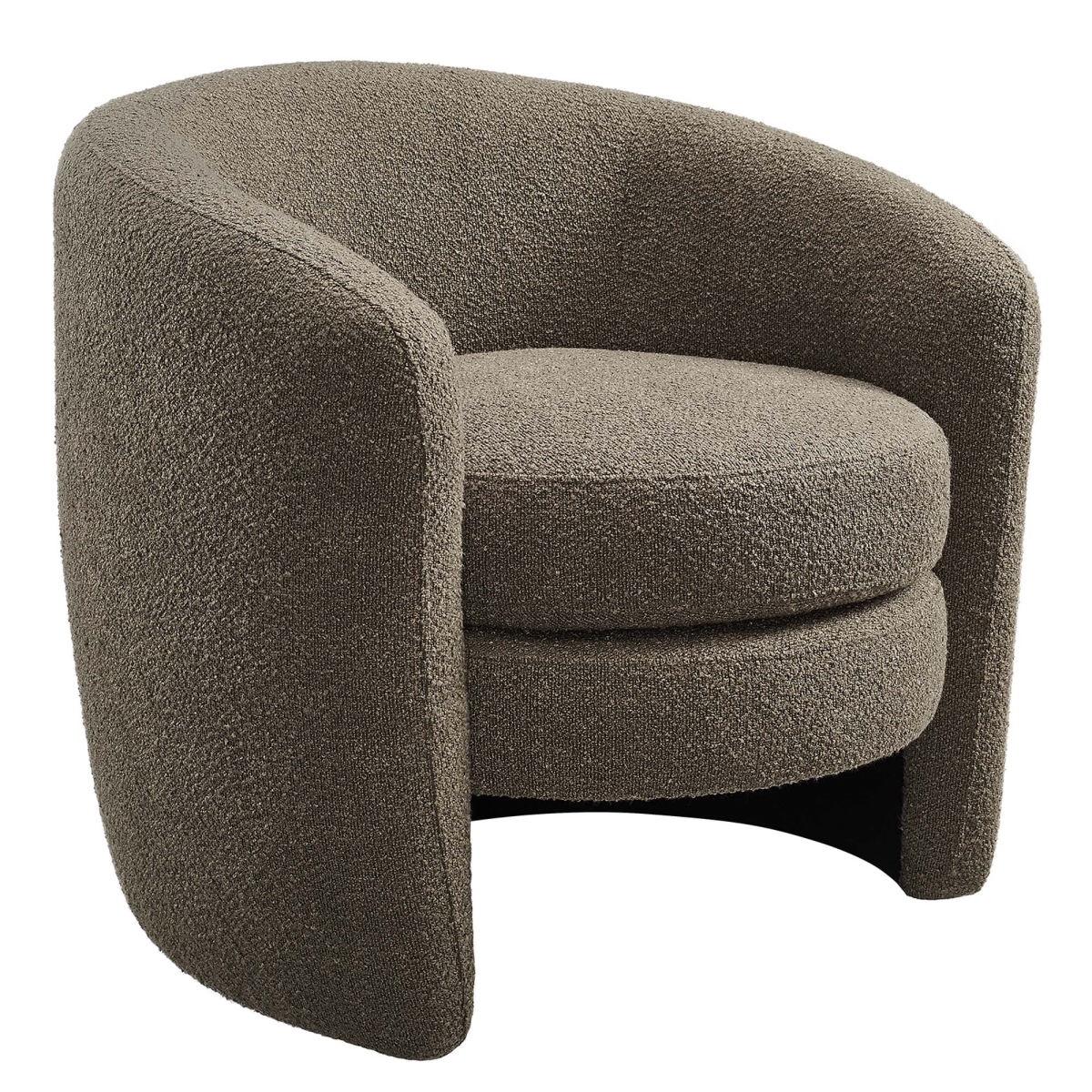 EEI-6666-PEB Affinity Upholstered Boucle Fabric Curved Back Armchair, Pebble