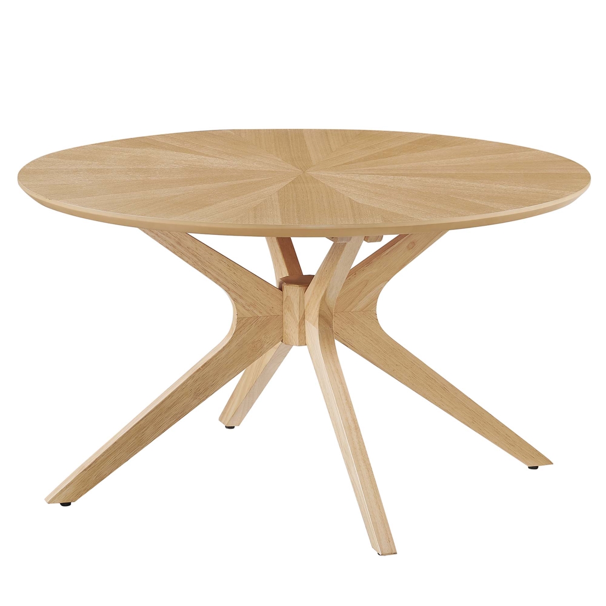 EEI-6557-OAK Crossroads Round Wood Coffee Table, Oak