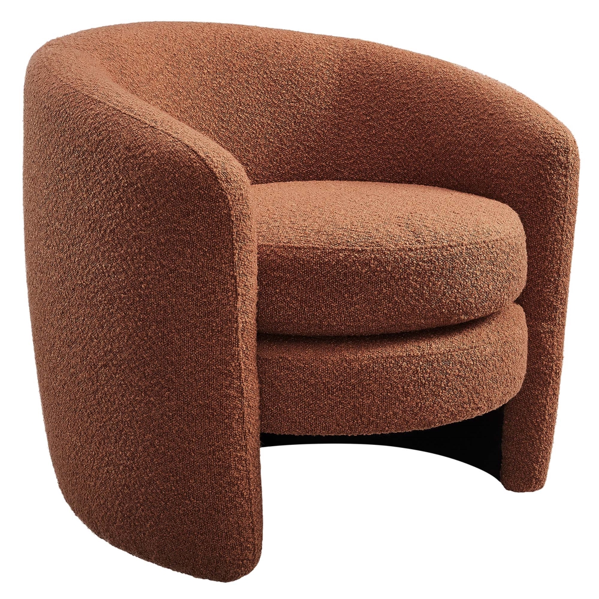 EEI-6666-RUS Affinity Upholstered Boucle Fabric Curved Back Armchair, Rust