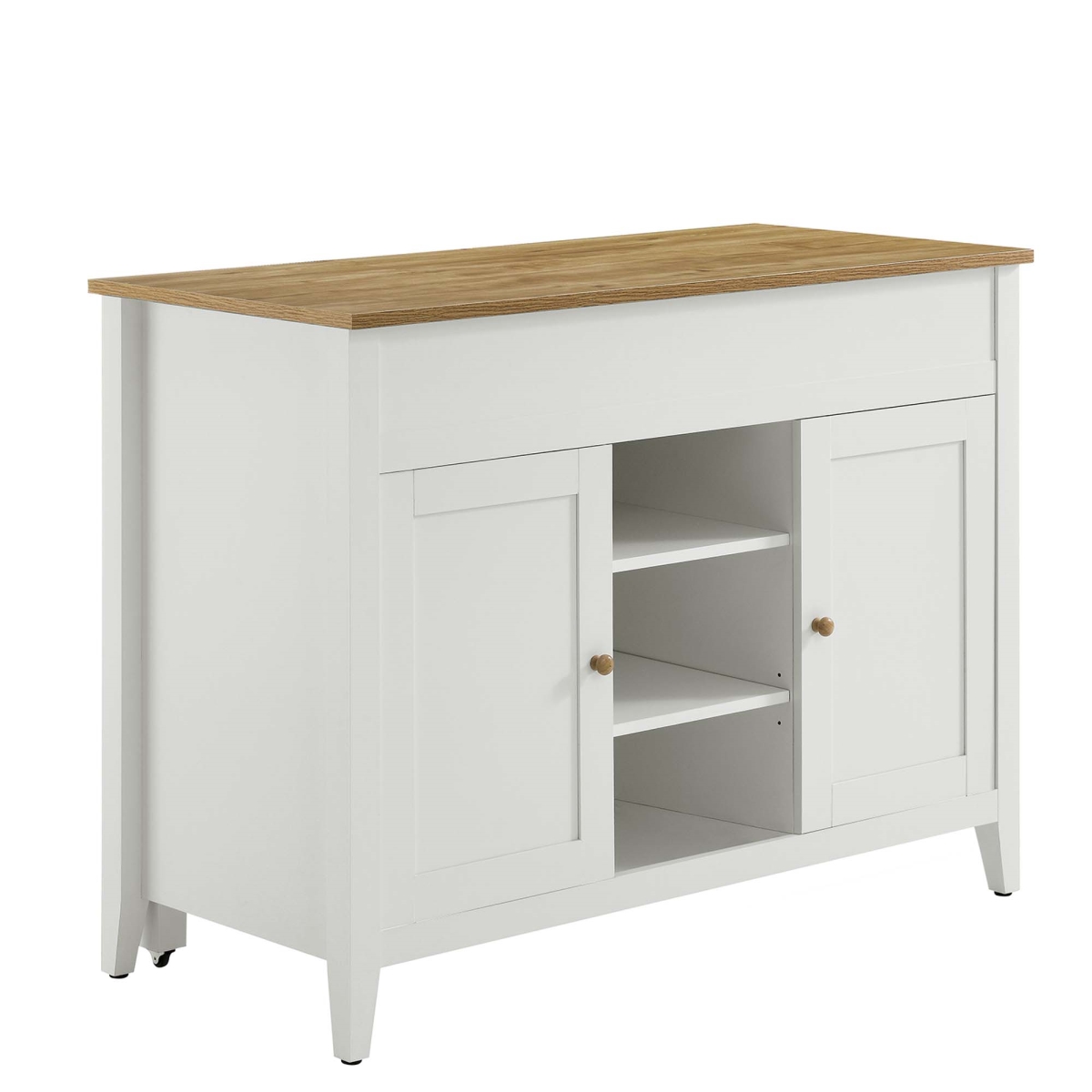 EEI-6727-OAK-WHI Garland Kitchen Island, Oak White