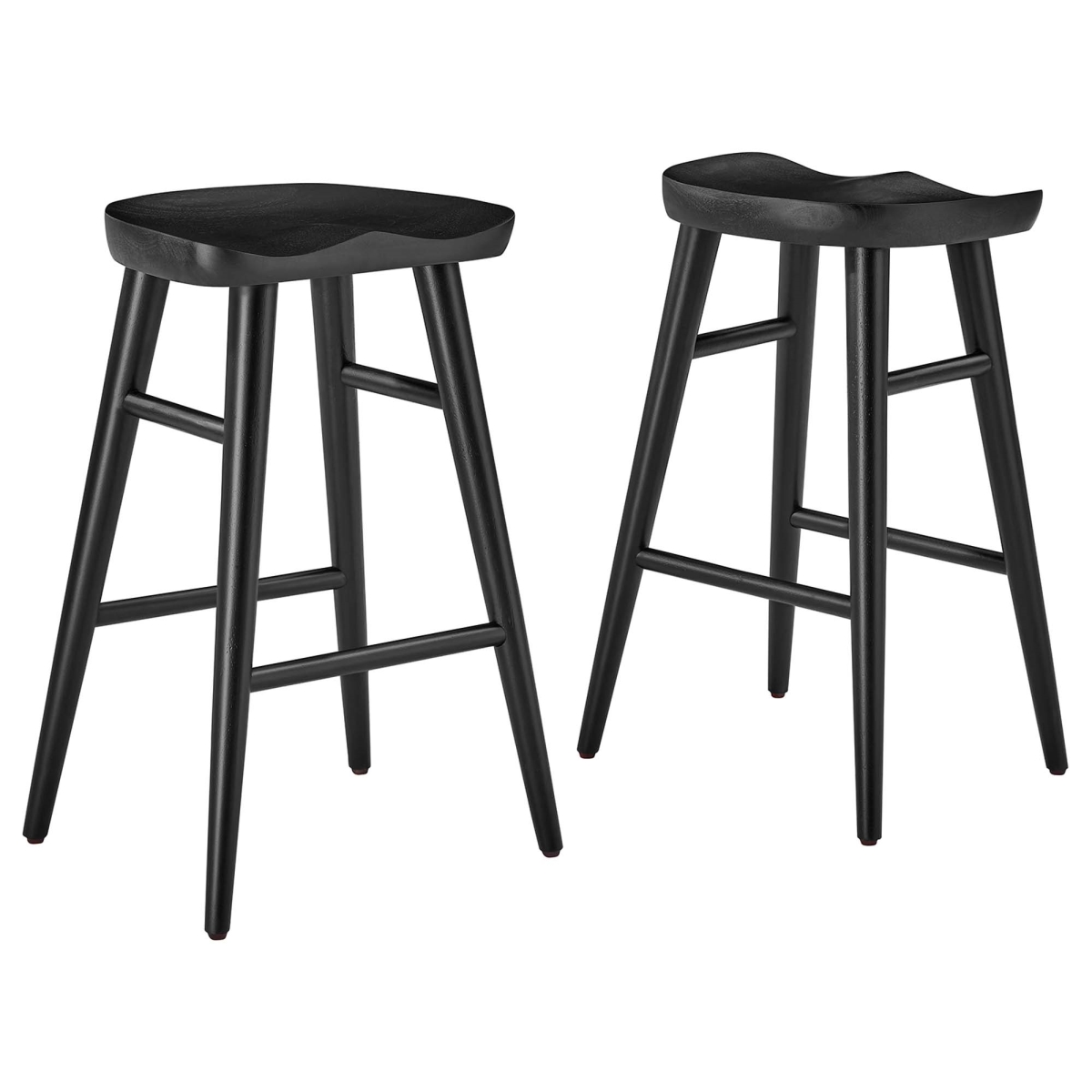 EEI-6739-BLK Saville Backless Wood Counter Stools, Black - Set of 2