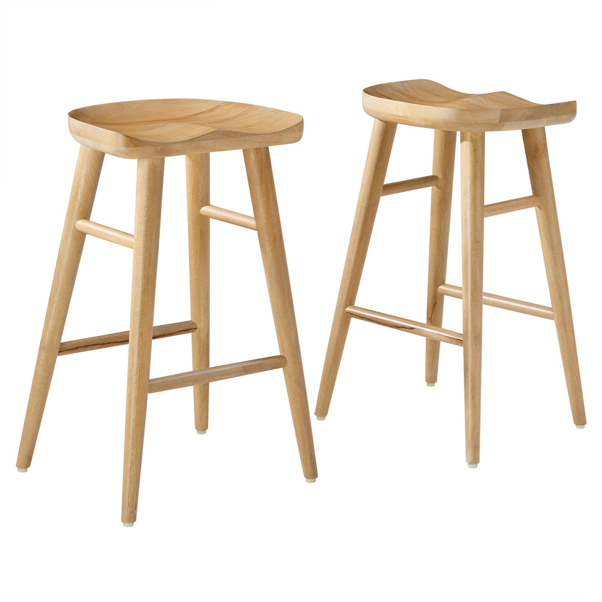 EEI-6739-OAK Saville Backless Wood Counter Stools, Oak - Set of 2