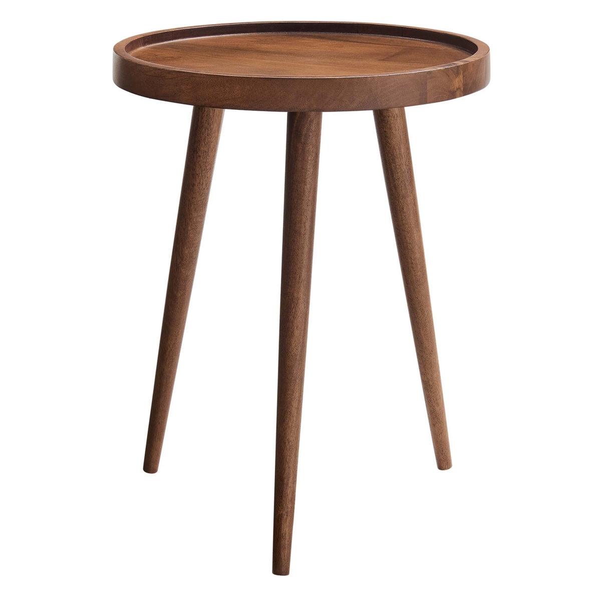 EEI-6830-WAL Chiro Round Wood Side Table, Walnut