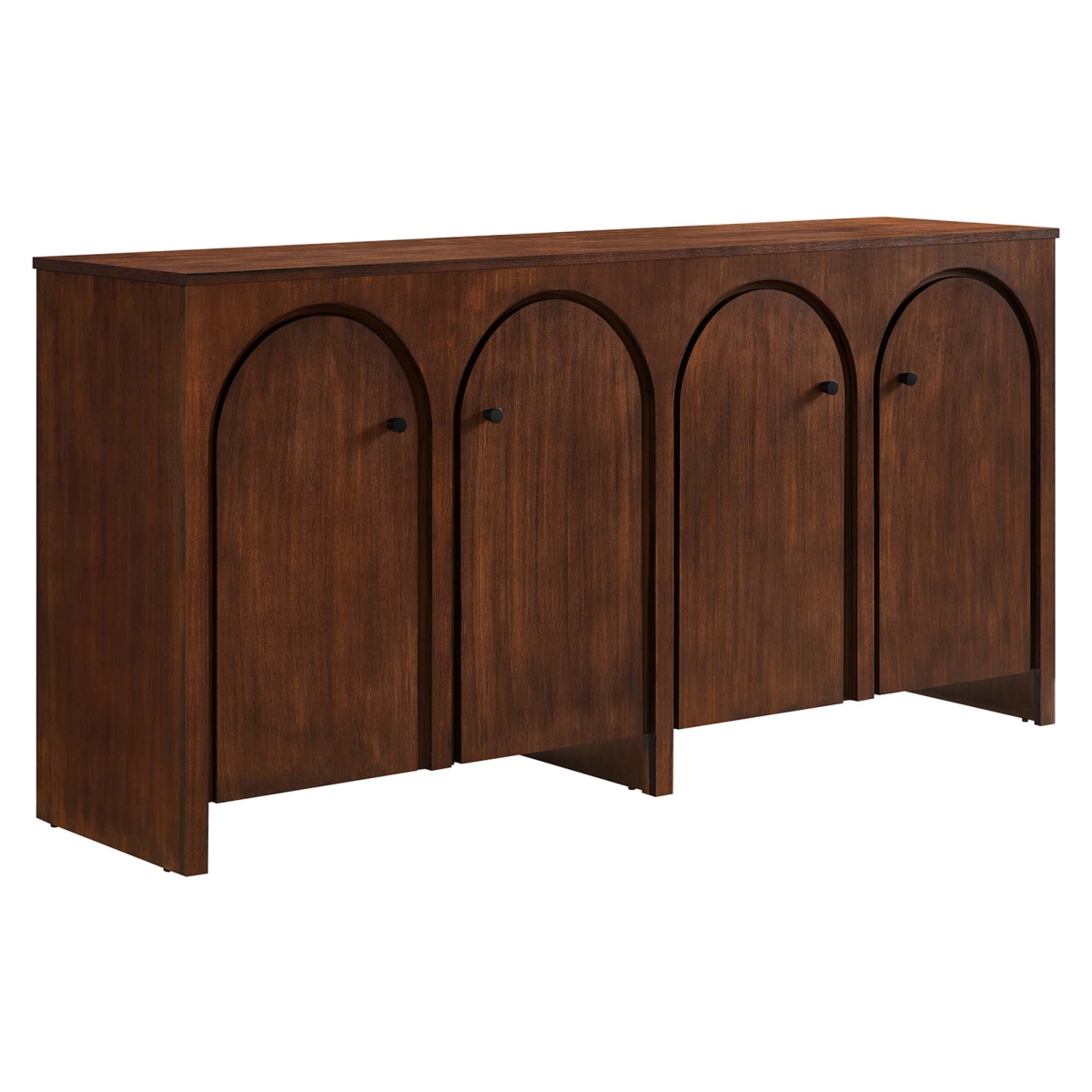 EEI-6538-WAL Appia Wood Grain 4 Door Sideboard Storage Cabinet, Walnut