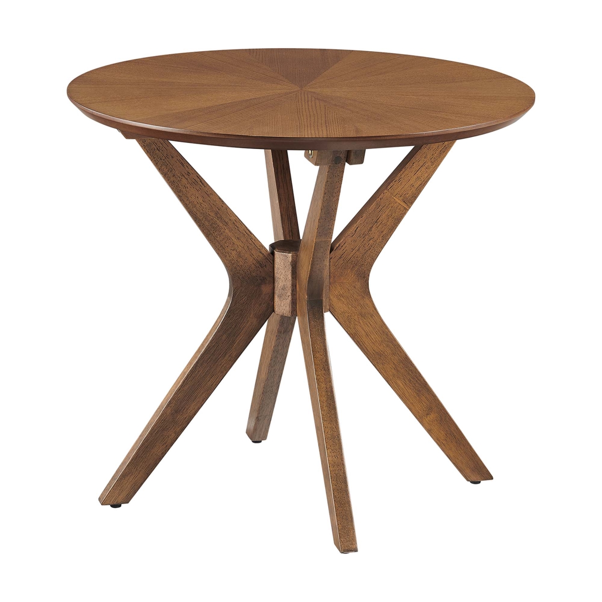 EEI-6558-WAL 24 in. Crossroads Round Wood Side Table, Walnut